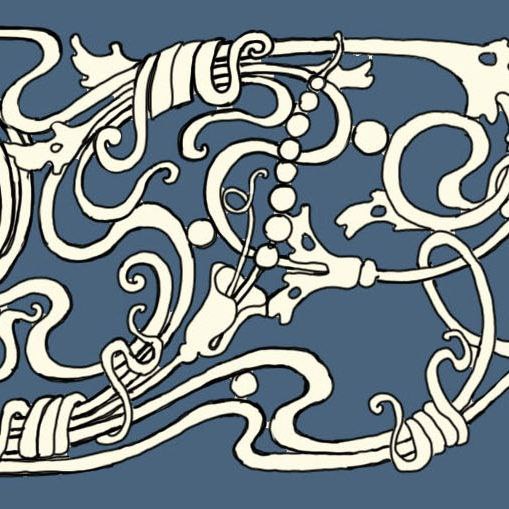 Эскиз кованых ограждений. Фрагмент. Стиль: русский модерн. Художник: Минаев А.В.